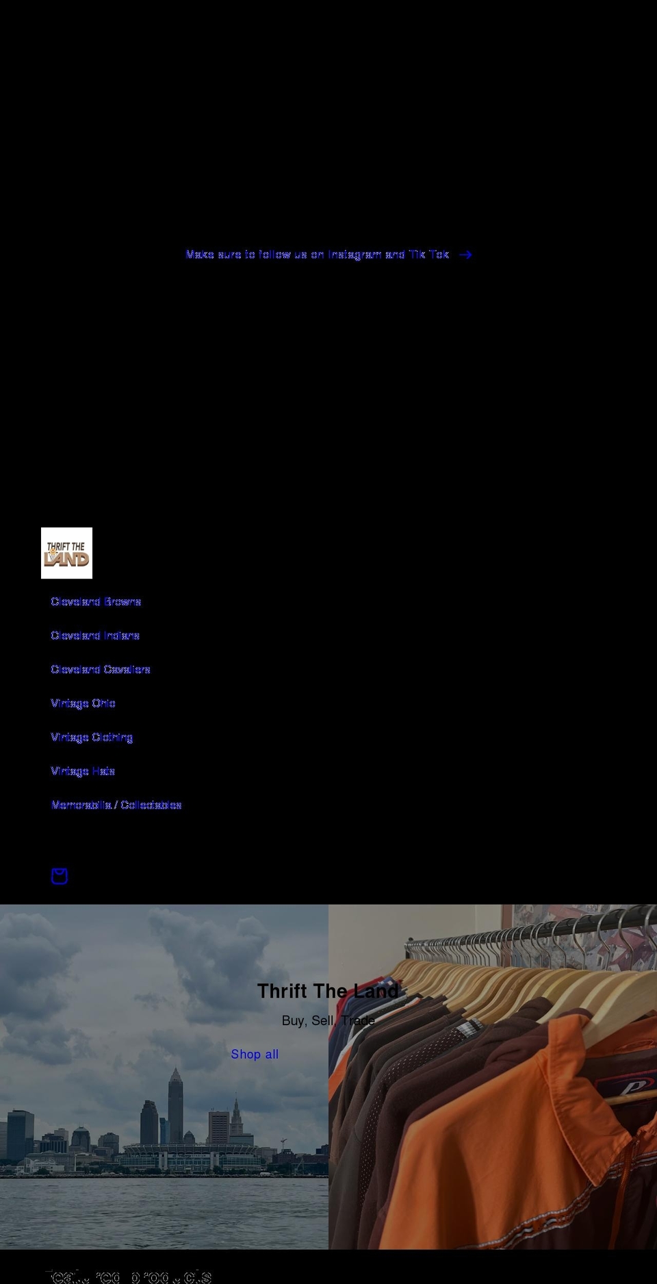 thrifttheland.com shopify website screenshot