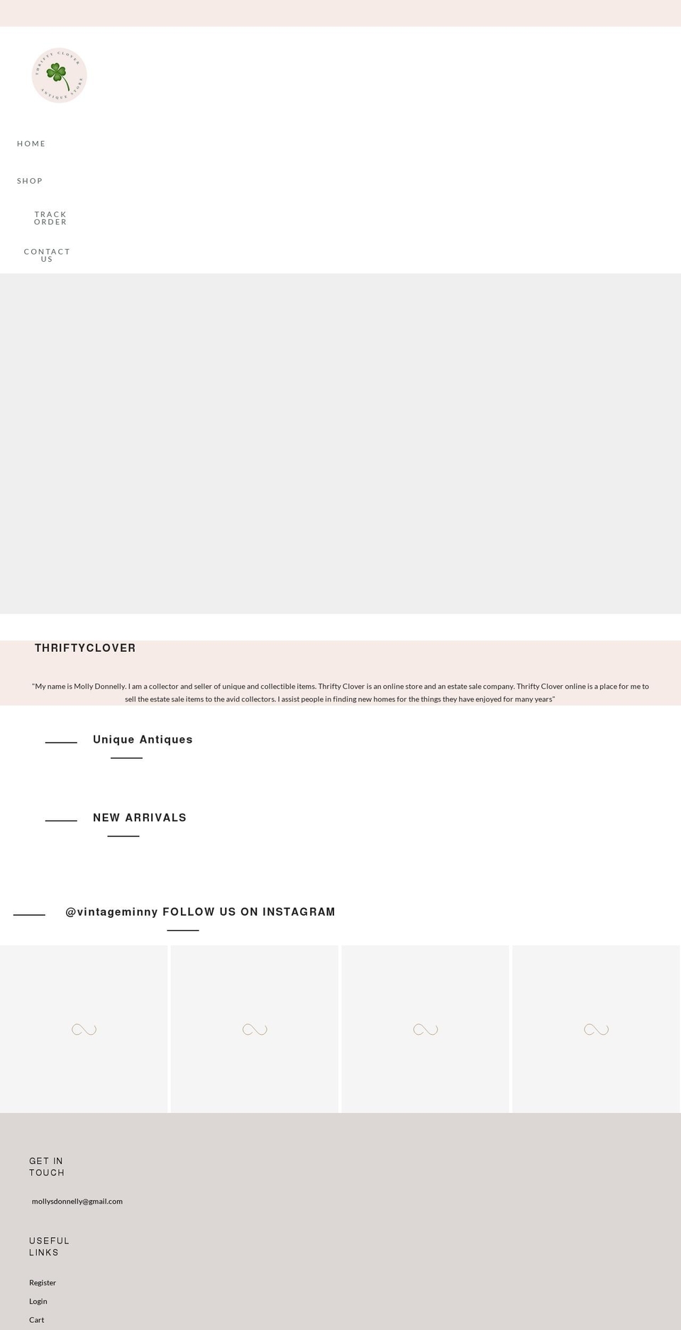 thriftyclover.com — Shopify storefront screenshot