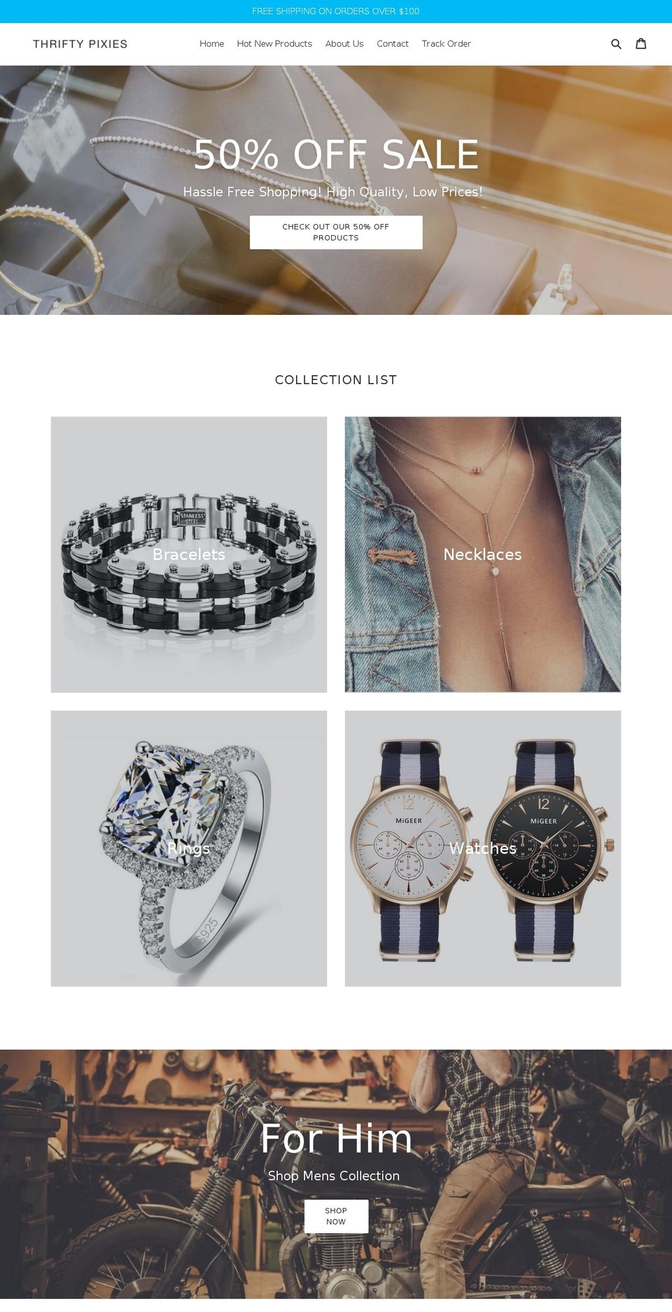 thriftypixies.com — Shopify storefront screenshot