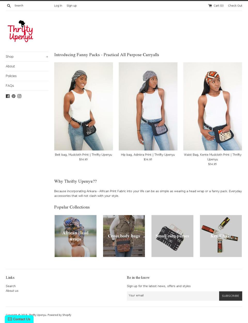 thriftyupenyu.com shopify website screenshot