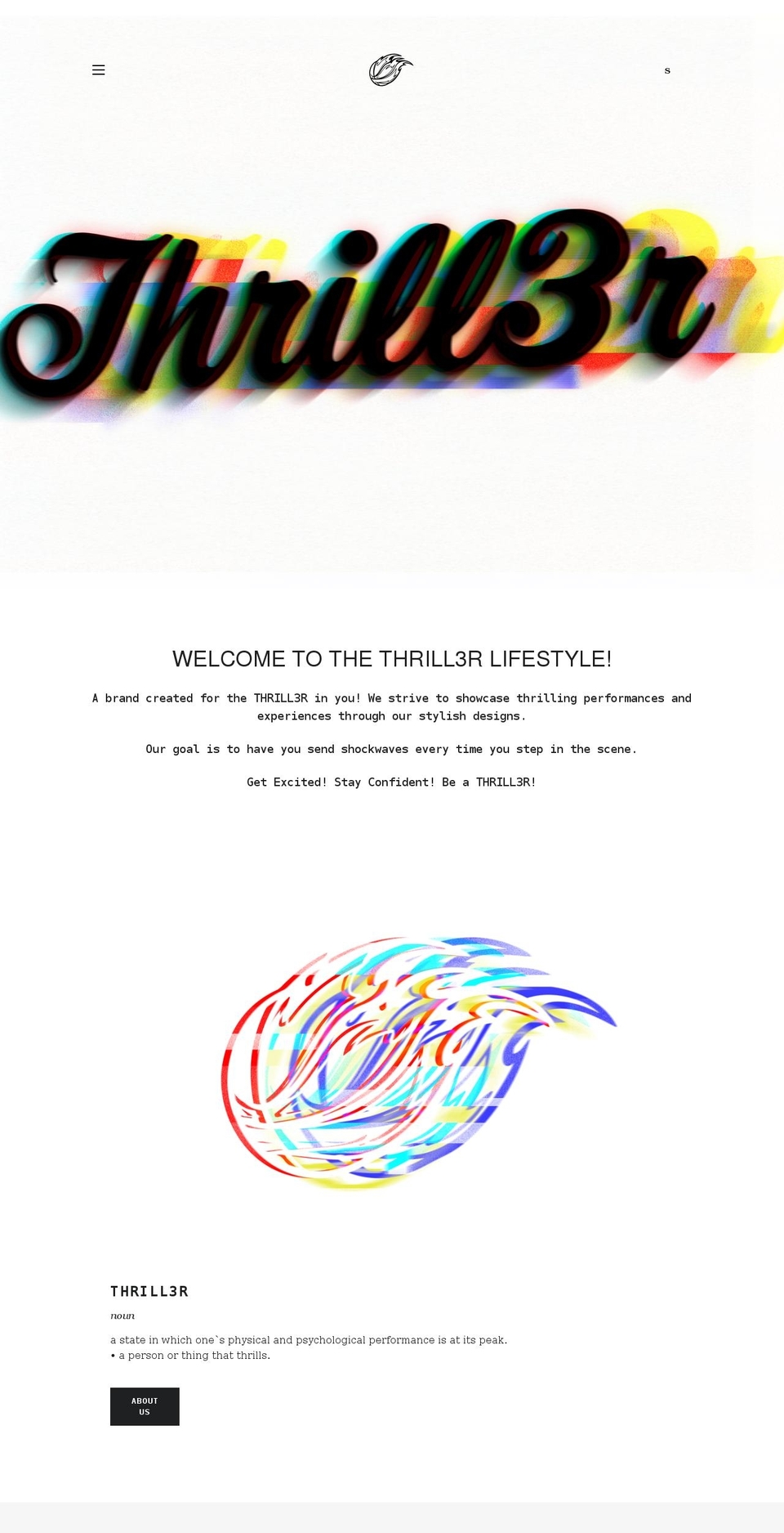 thrill3r.com shopify website screenshot