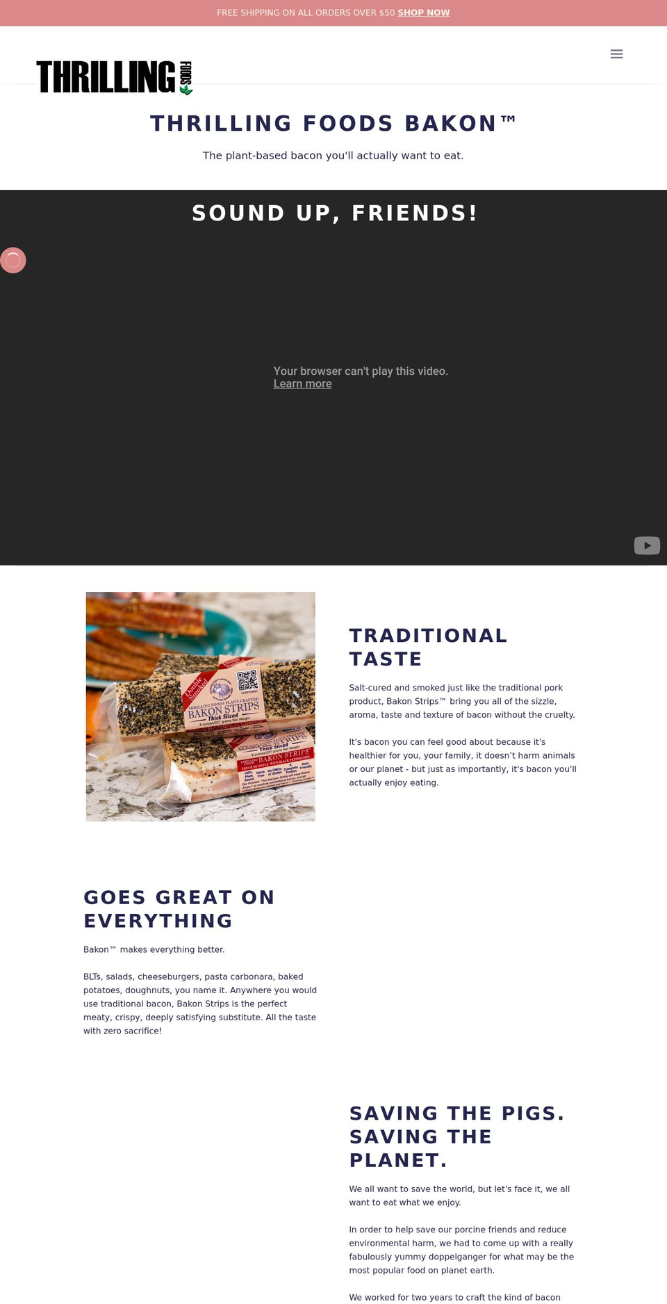 thrillingfoods.com shopify website screenshot