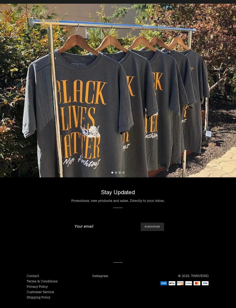 thrive-ind.com shopify website screenshot