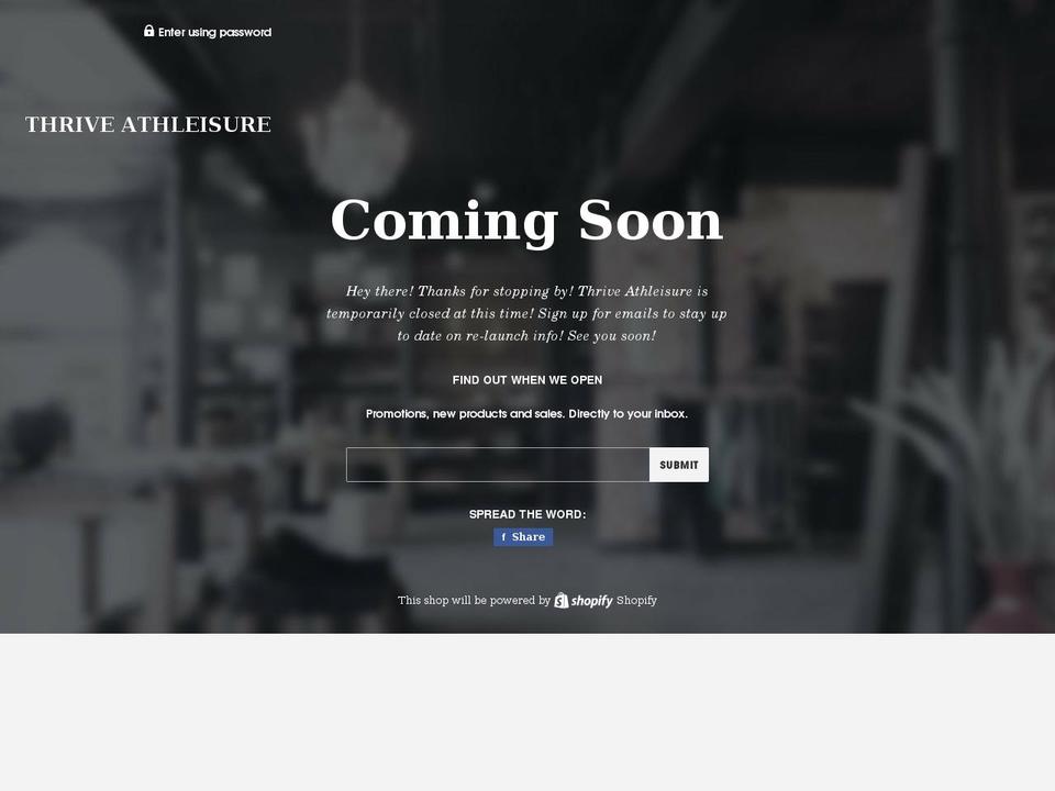 thriveathleisure.com shopify website screenshot