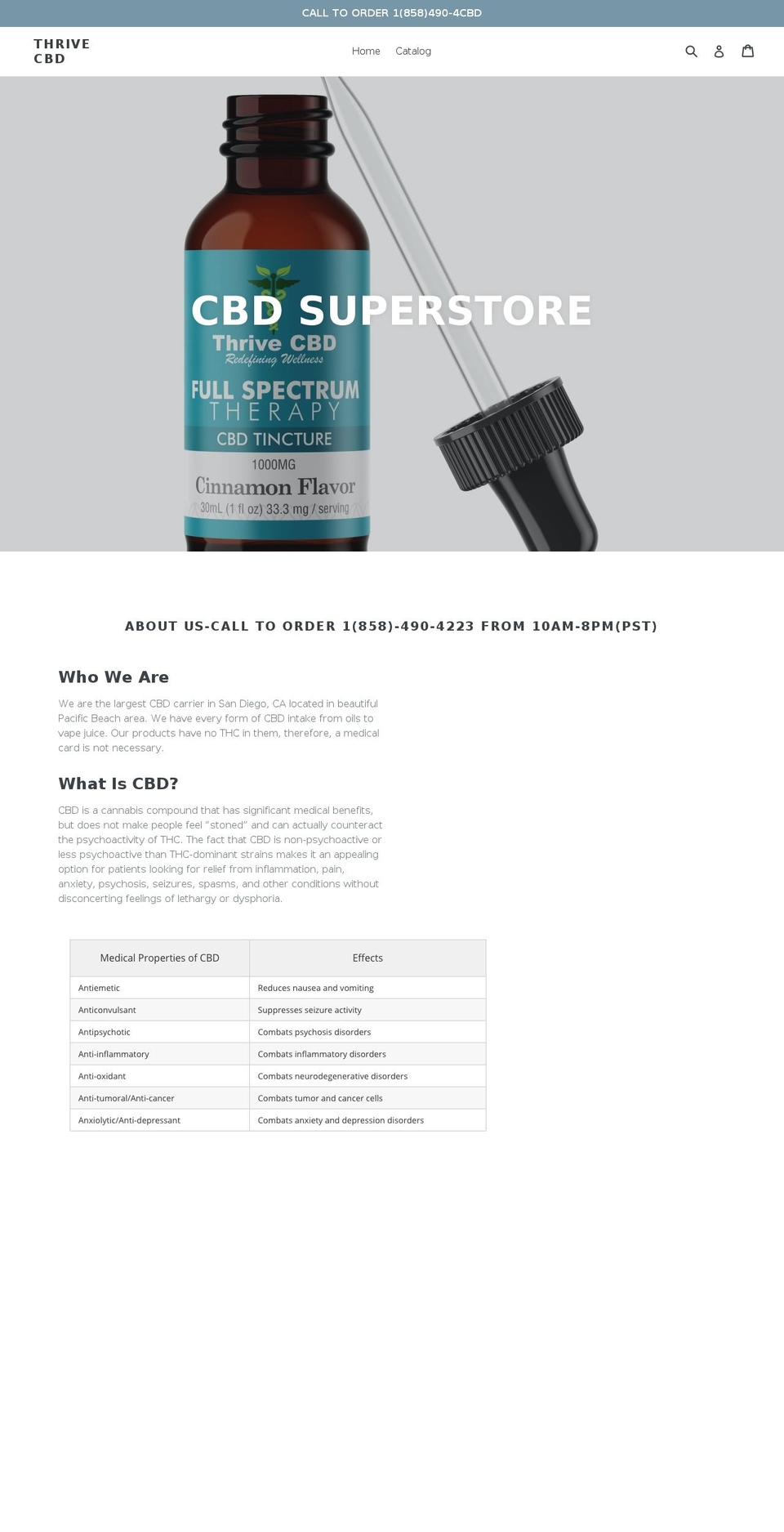 thrivecbdinc.com — Shopify storefront screenshot