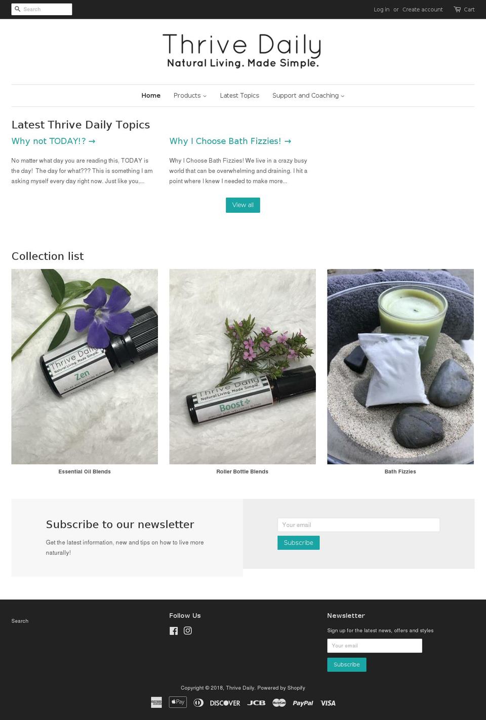 thrivedailylife.com — Shopify storefront screenshot