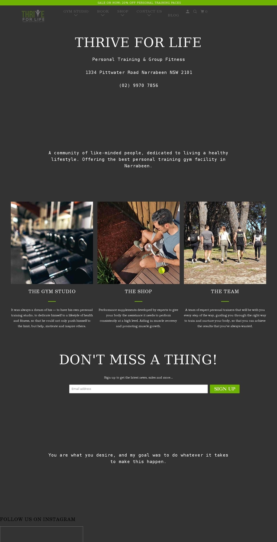 thriveforlife.net shopify website screenshot