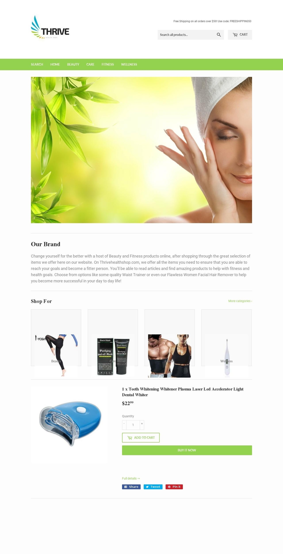 thrivehealthshop.com shopify website screenshot