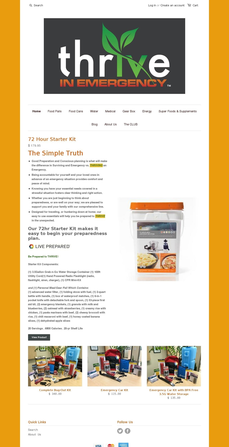 thriveinemergency.com — Shopify storefront screenshot