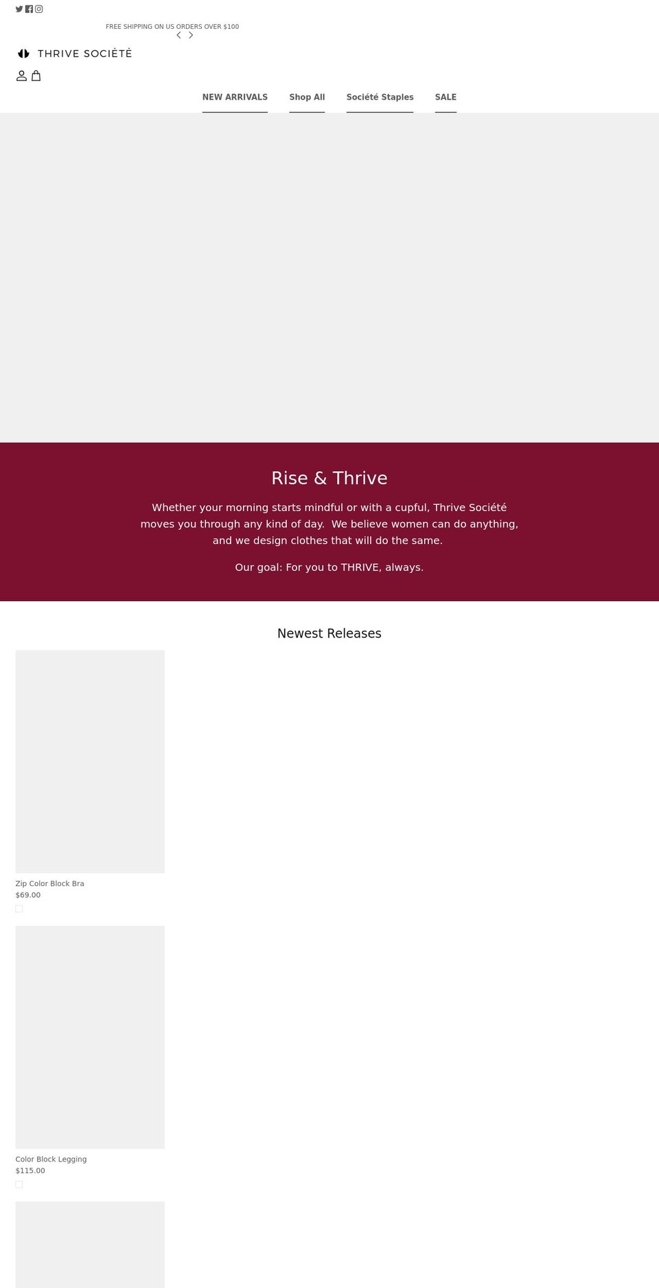 thrivesociete.com shopify website screenshot