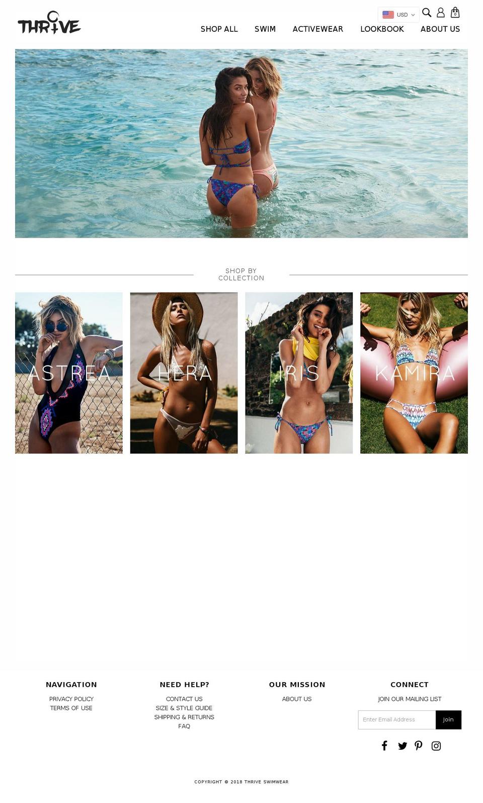 Thrive 2017 (Preview) Shopify theme site example thriveswimwear.org