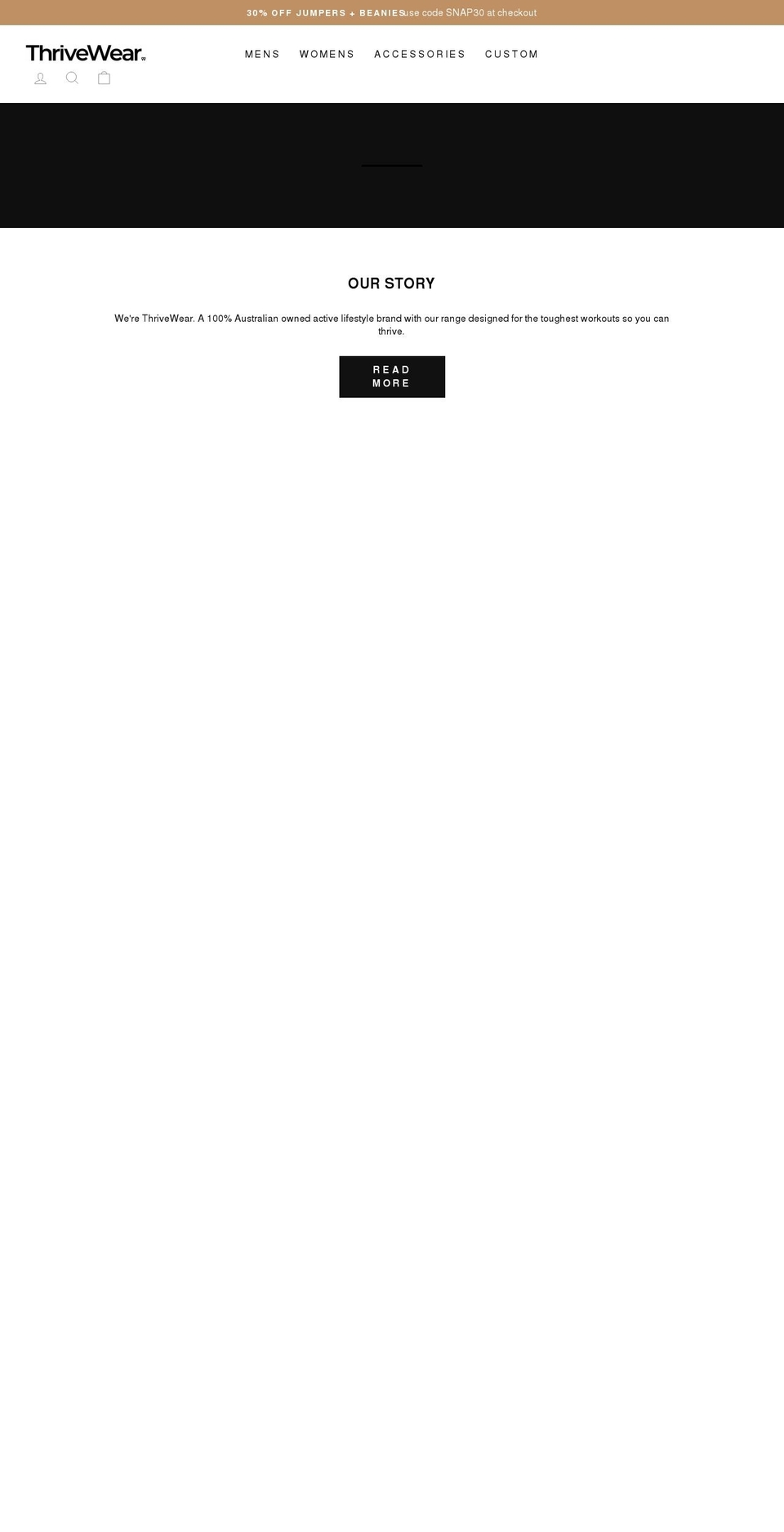 thrivewear.com shopify website screenshot