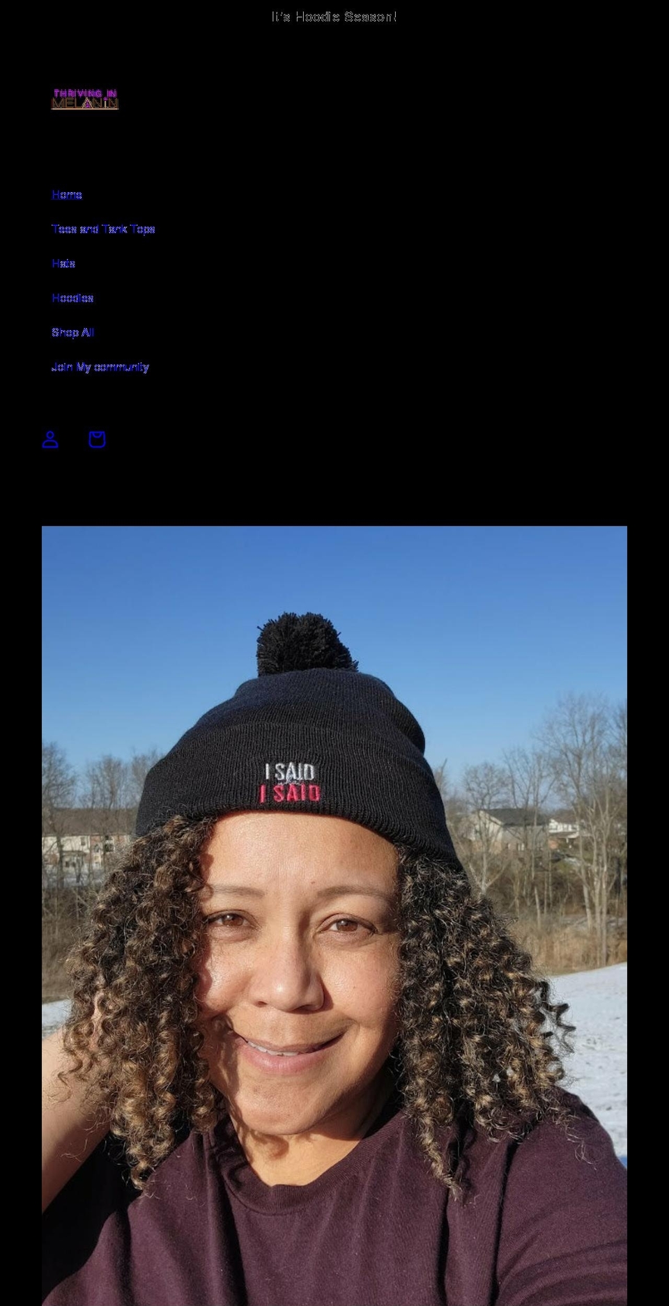 thrivinginmelanin.com shopify website screenshot