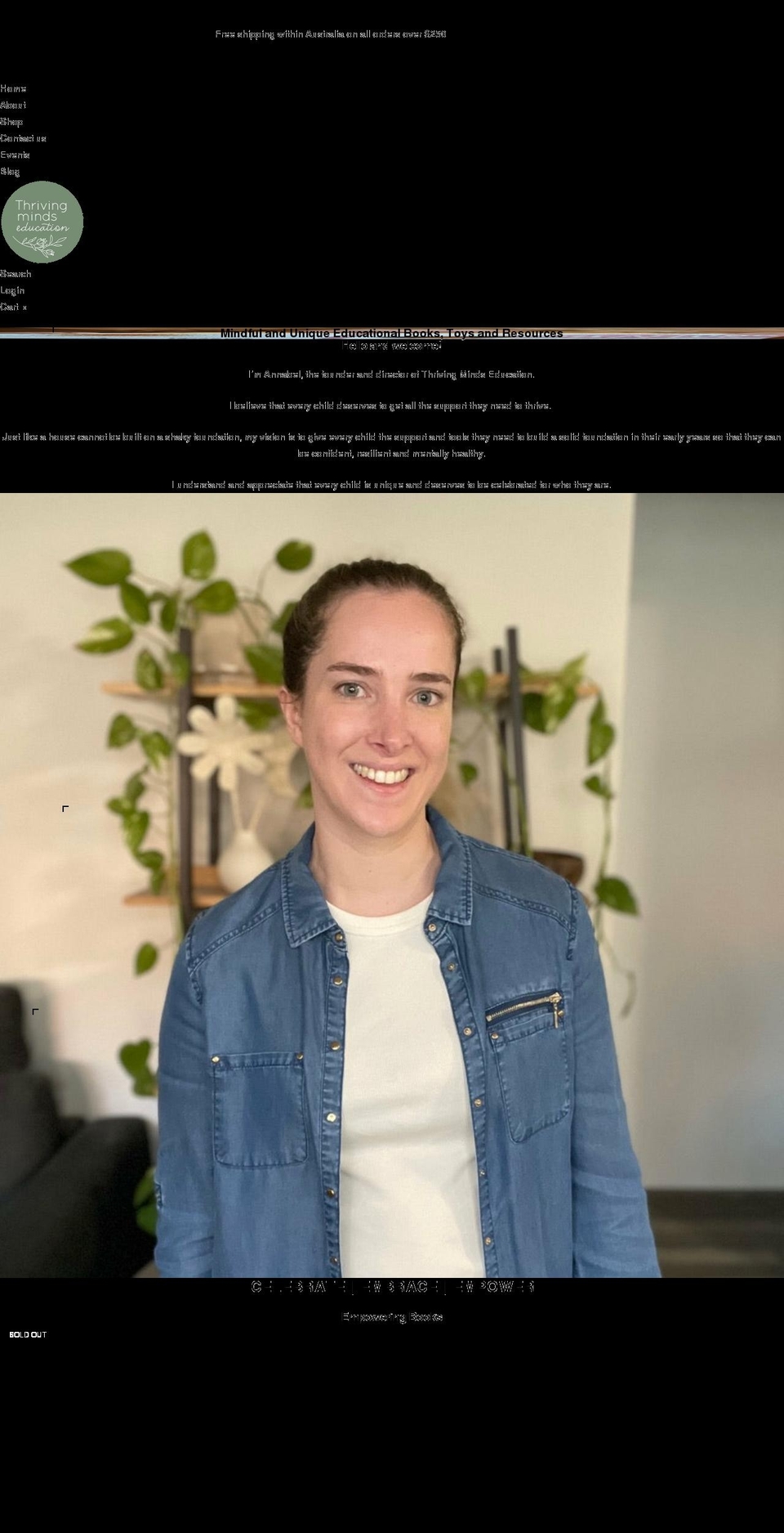 thrivingmindseducation.com shopify website screenshot