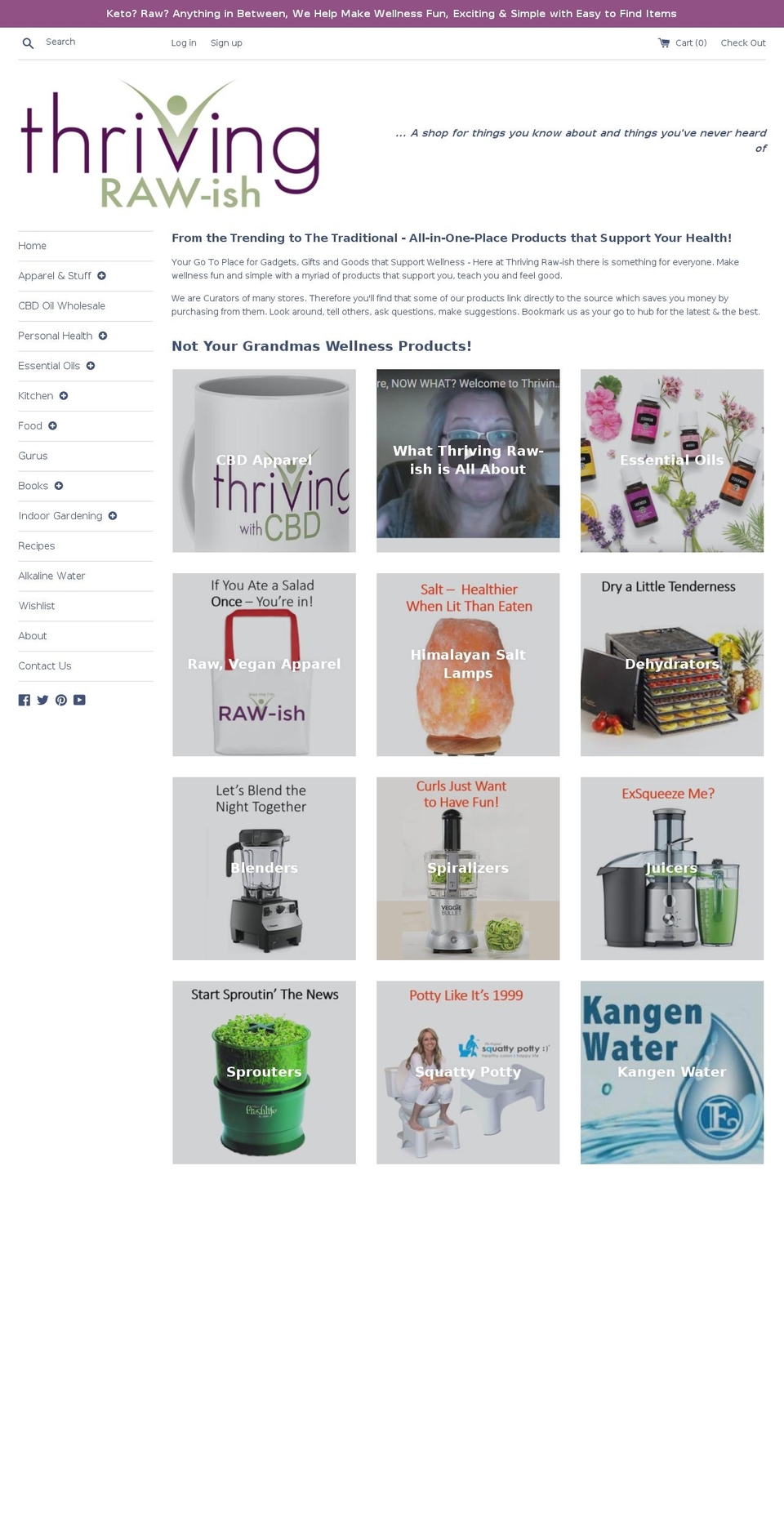 thrivingrawish.com — Shopify storefront screenshot