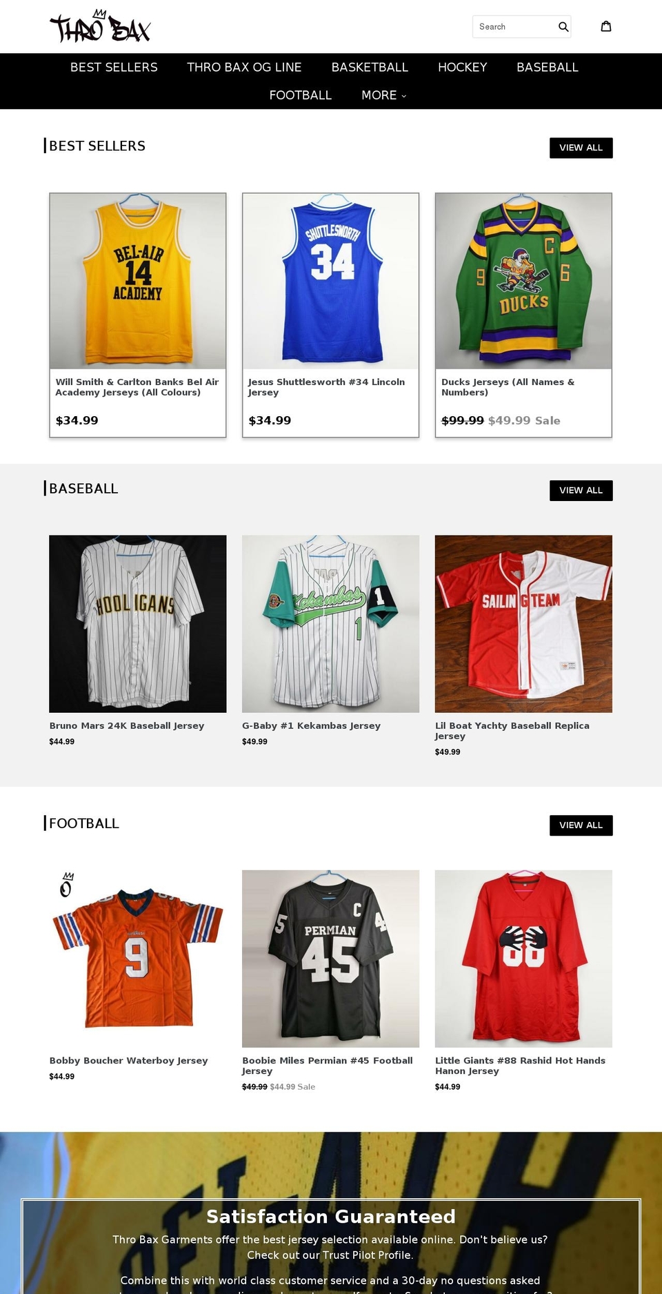 throbax.com shopify website screenshot