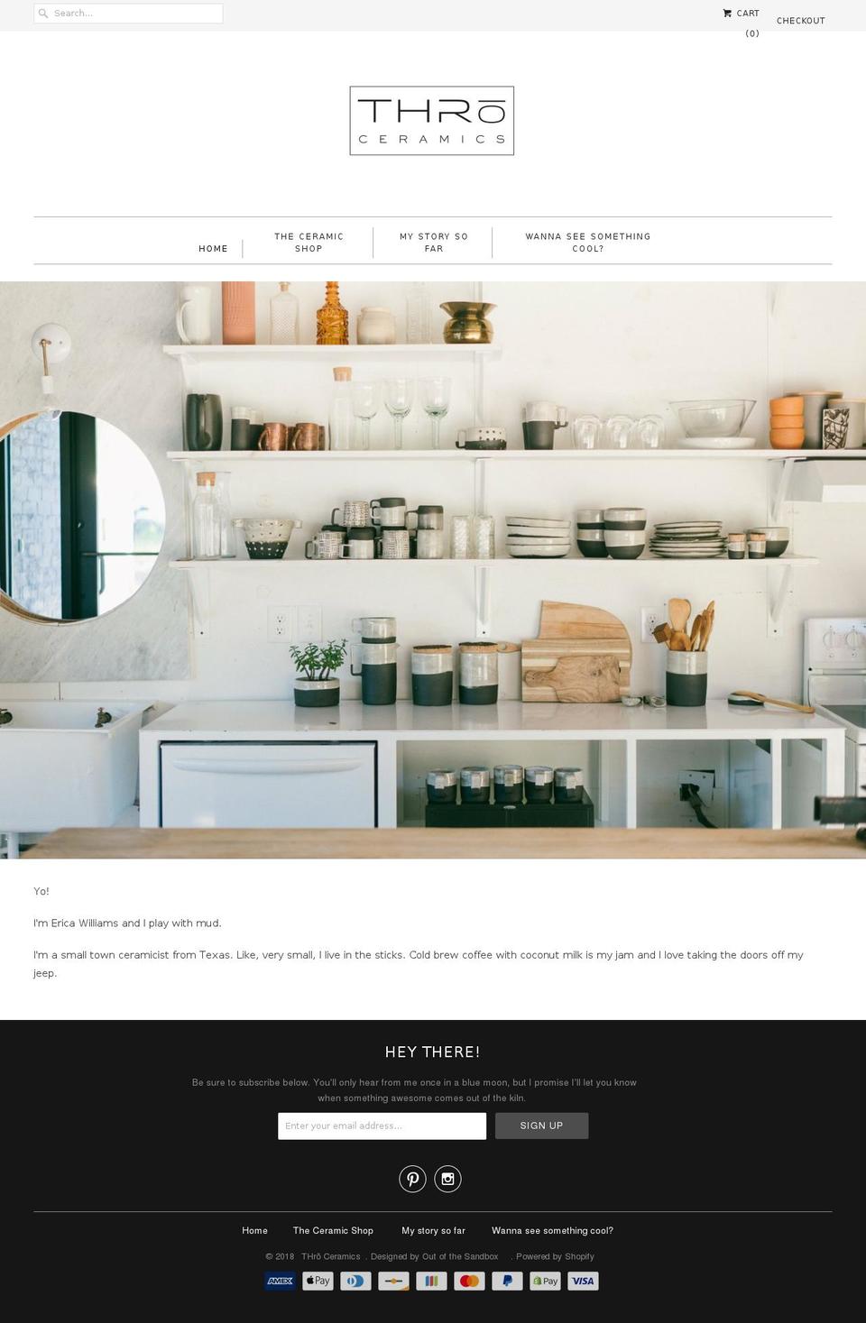 throceramics.com shopify website screenshot