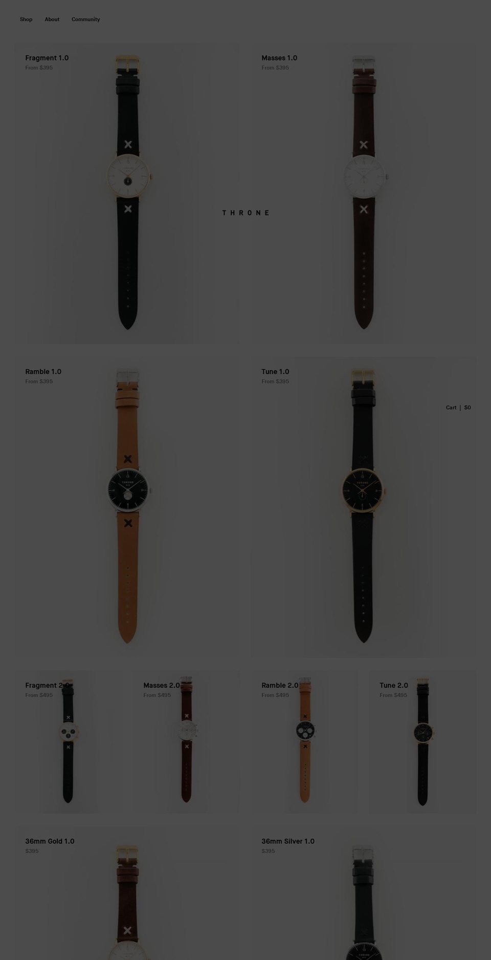thronewatches.com shopify website screenshot