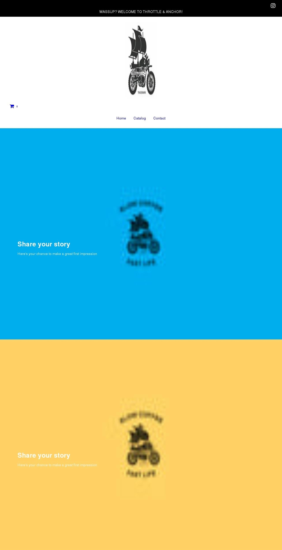 throttleandanchor.com shopify website screenshot