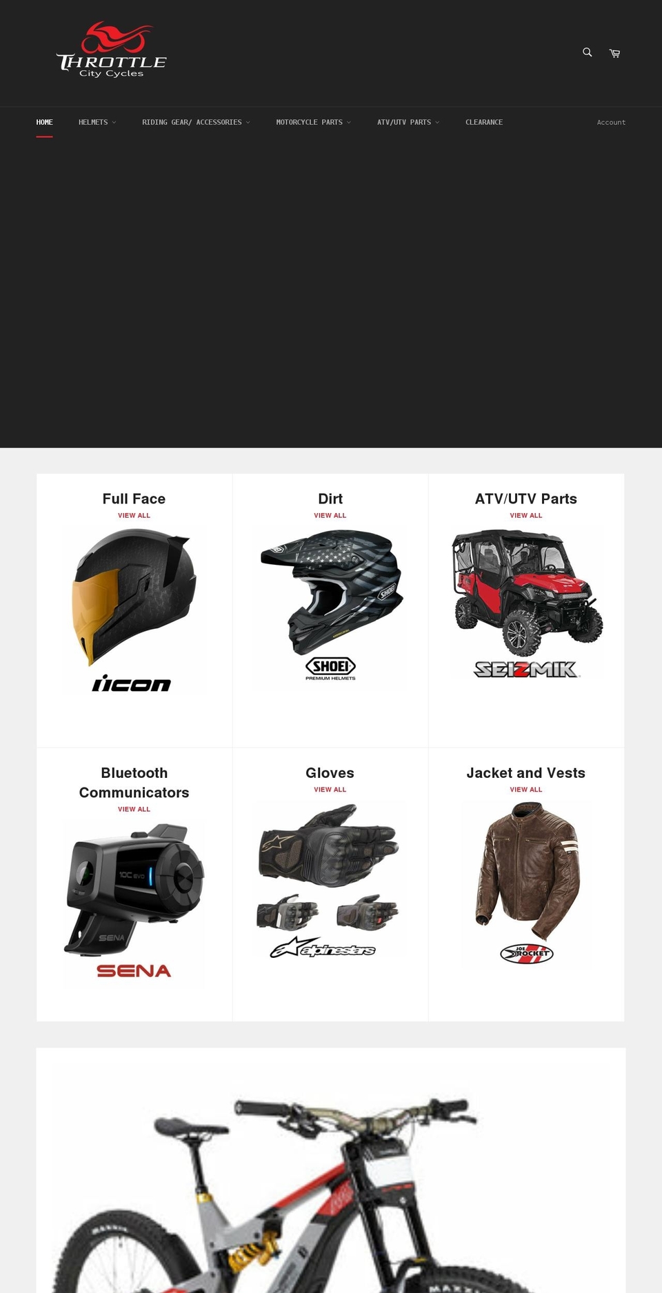 throttlecitycycles.com shopify website screenshot
