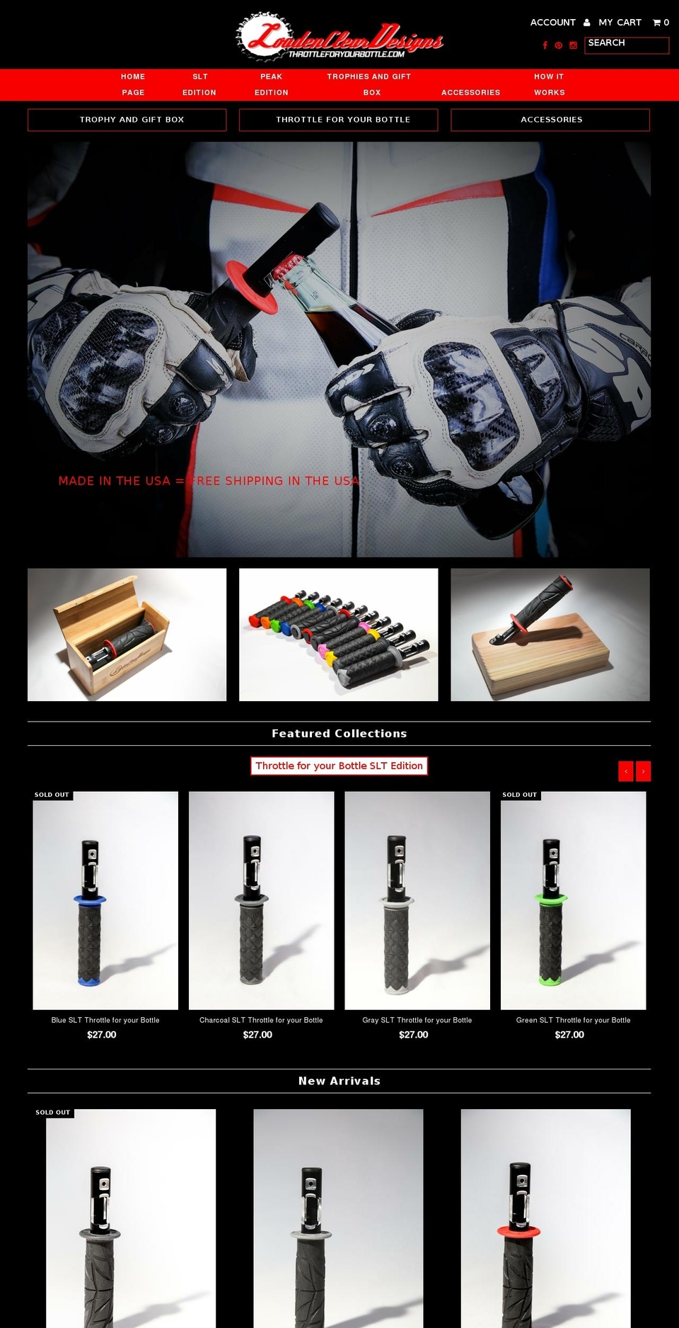 throttleforyourbottle.com — Shopify storefront screenshot
