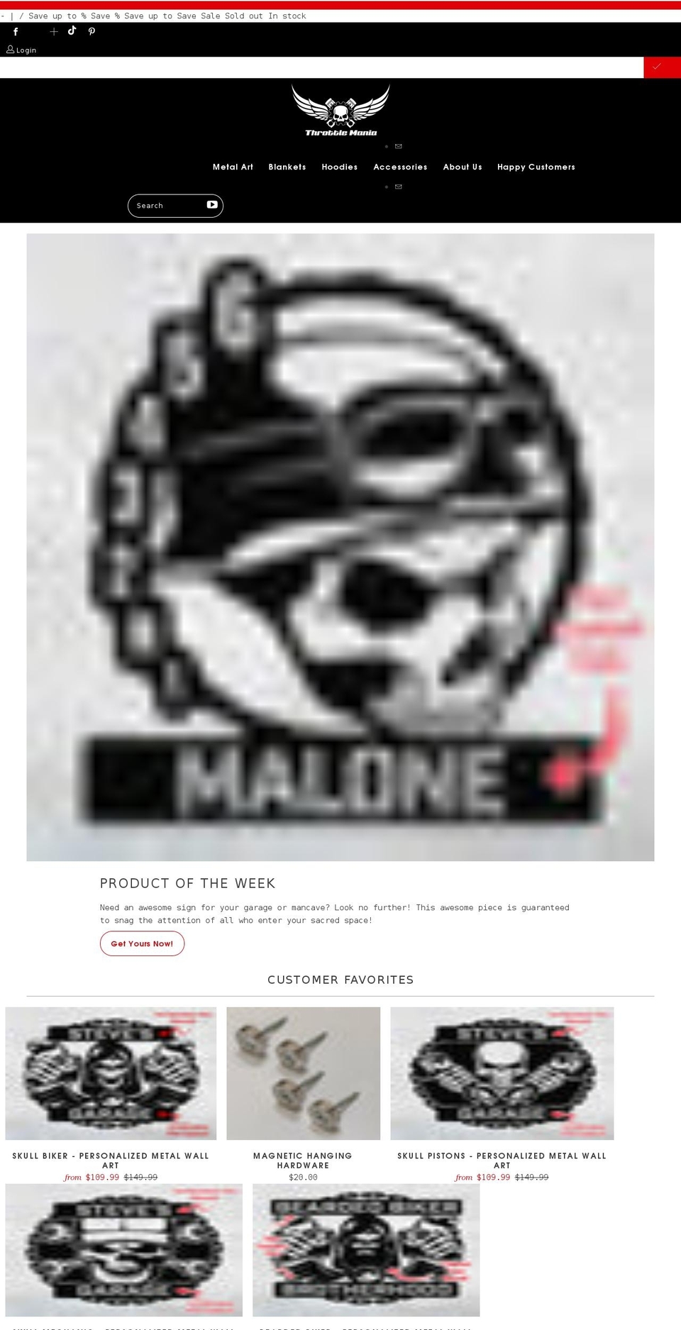 throttlemania.com shopify website screenshot