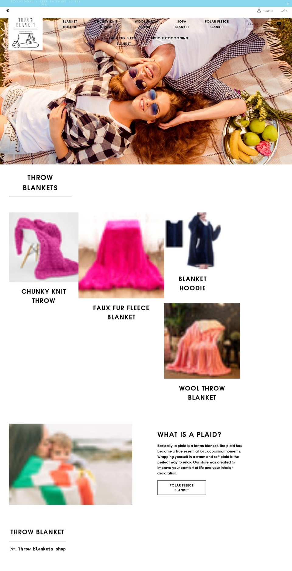 throw-blanket.com shopify website screenshot