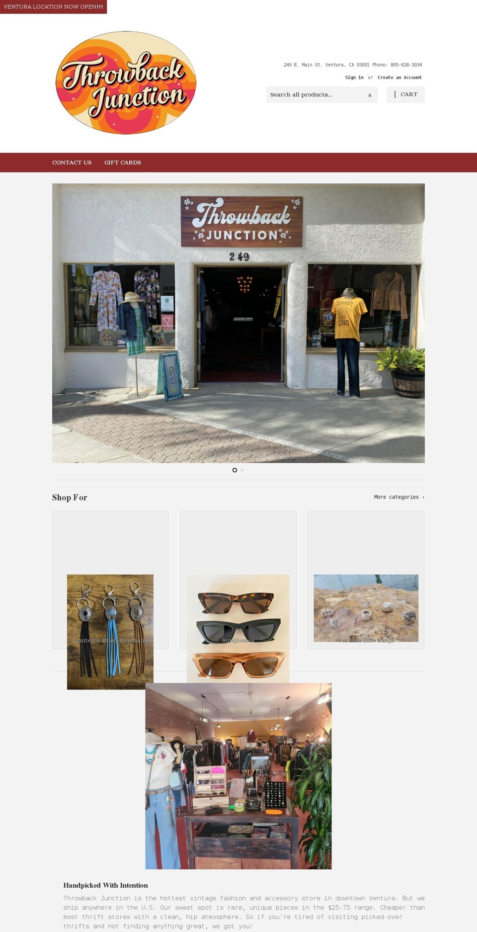 throwbackjunction.com shopify website screenshot