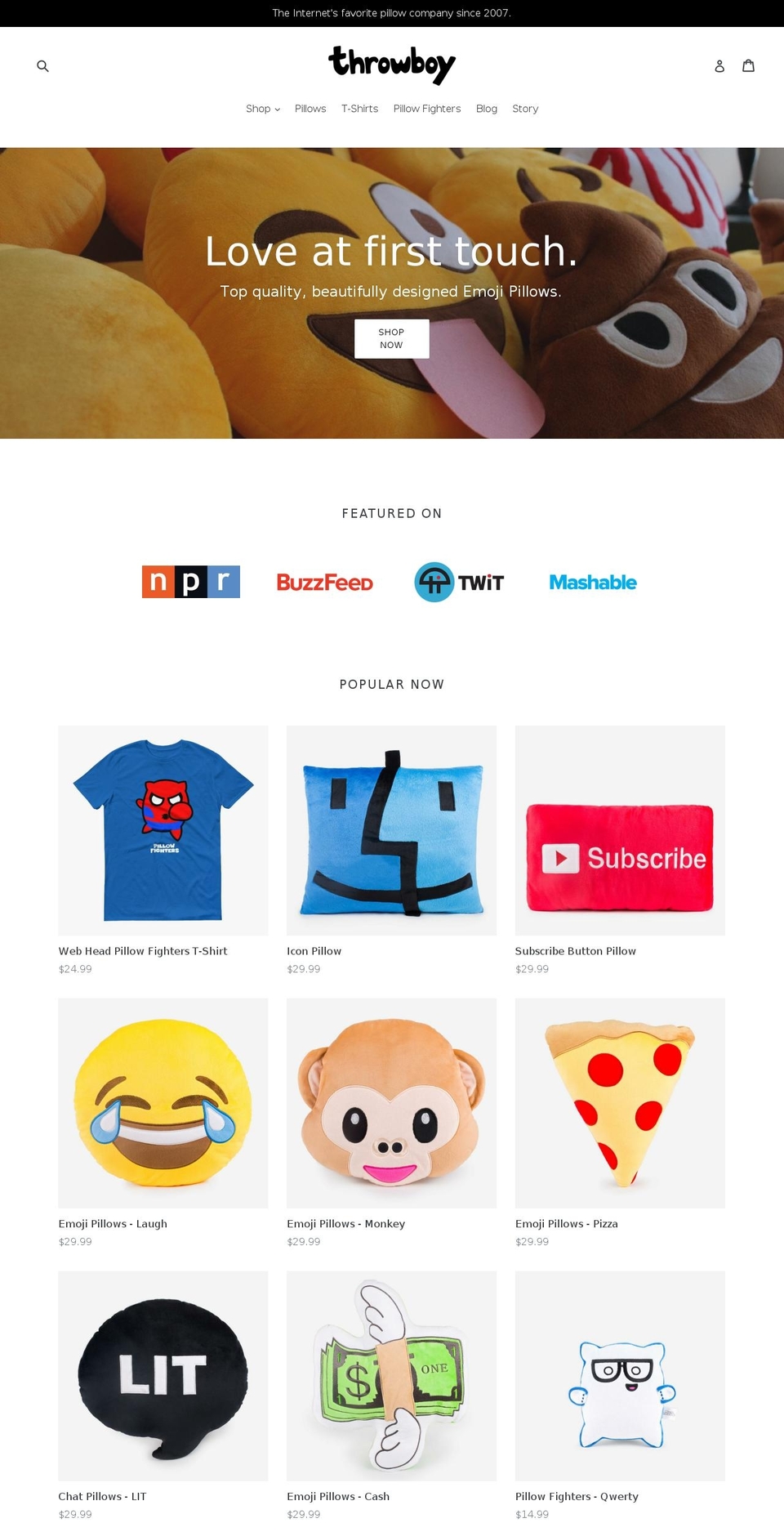 throwboymeritbadges.com shopify website screenshot