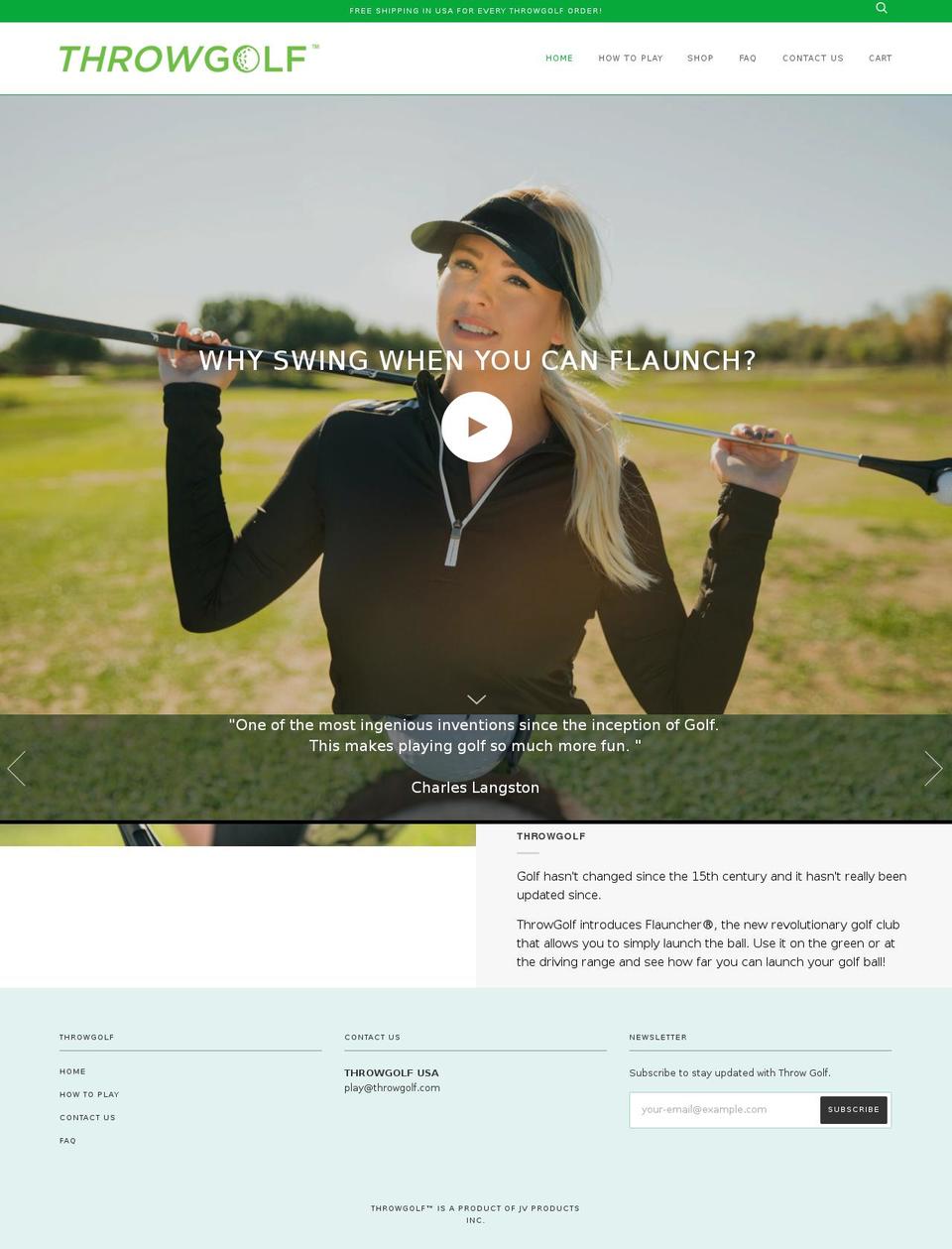 throwgolf.com — Shopify storefront screenshot
