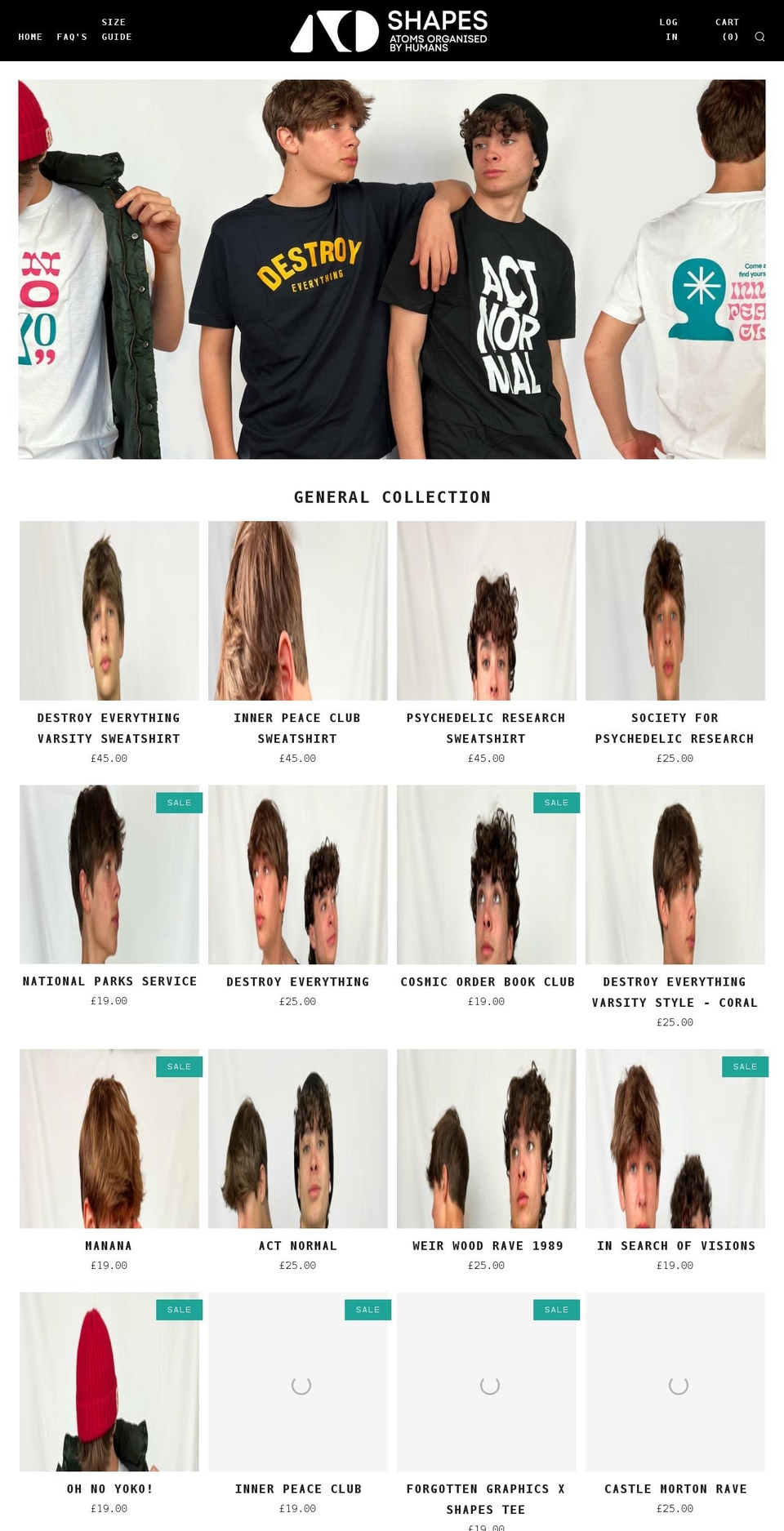 throwingshapes.net shopify website screenshot