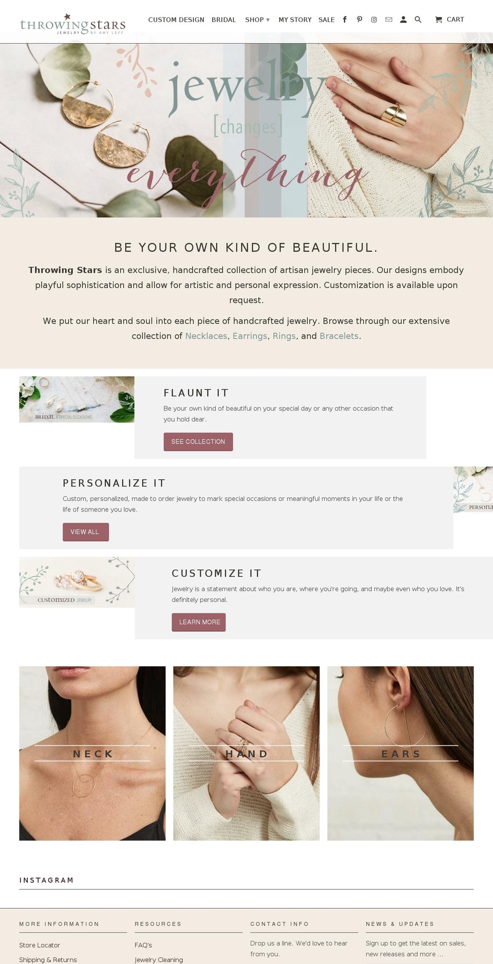 throwingstarsjewlry.com — Shopify storefront screenshot