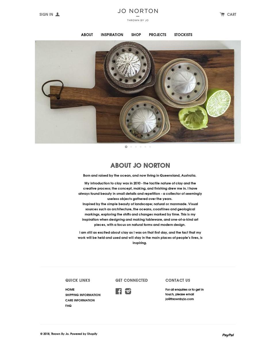 thrownbyjo.com shopify website screenshot