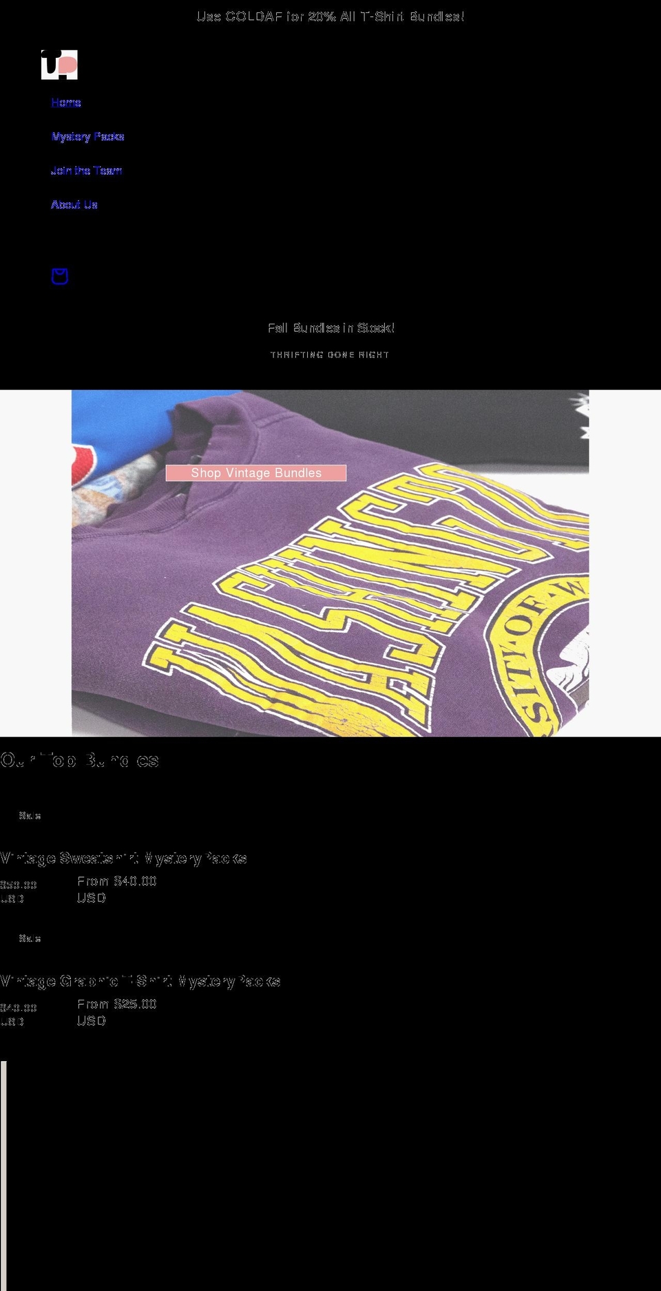 throwpacks.com shopify website screenshot