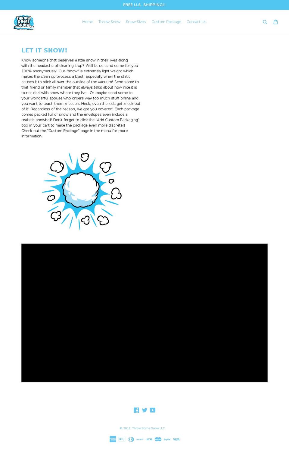 throwsomesnow.com — Shopify storefront screenshot