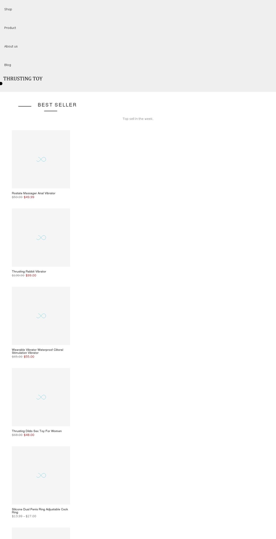 thrustingtoy.com shopify website screenshot