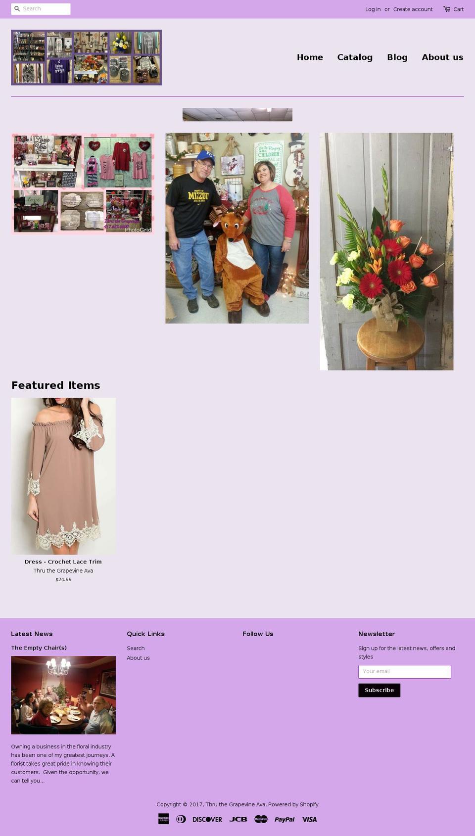 thruthegrapevineava.com shopify website screenshot
