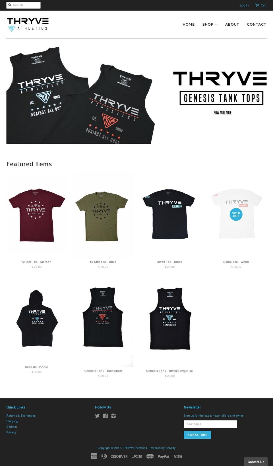thryveathletics.com shopify website screenshot