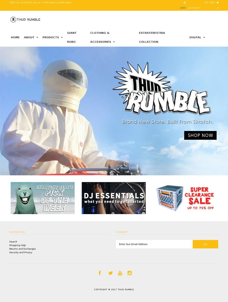 thudrumble.com shopify website screenshot