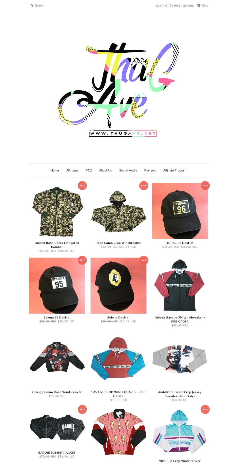 thug-ave-sales.myshopify.com shopify website screenshot