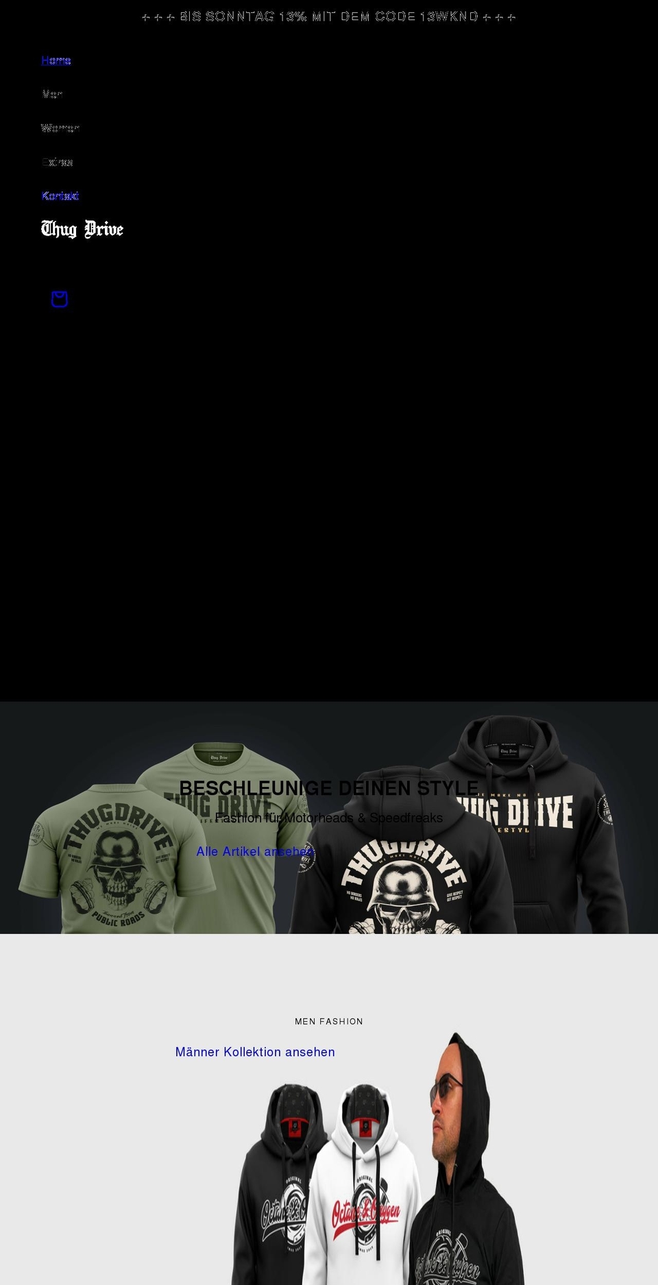 thugdrive.com shopify website screenshot