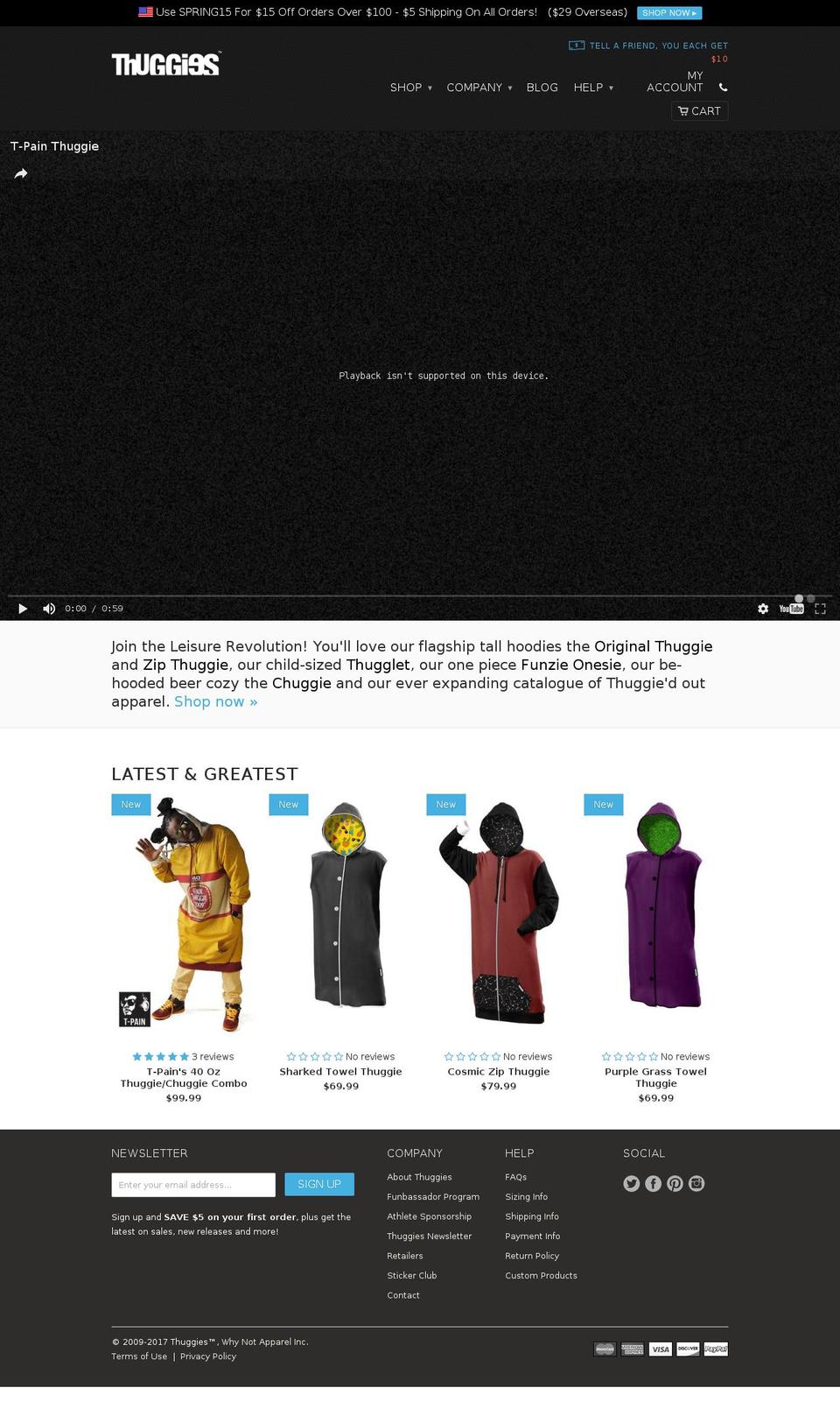 Thuggies Shopify theme site example thuggies.com