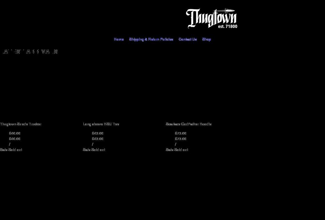 thugtown.store shopify website screenshot