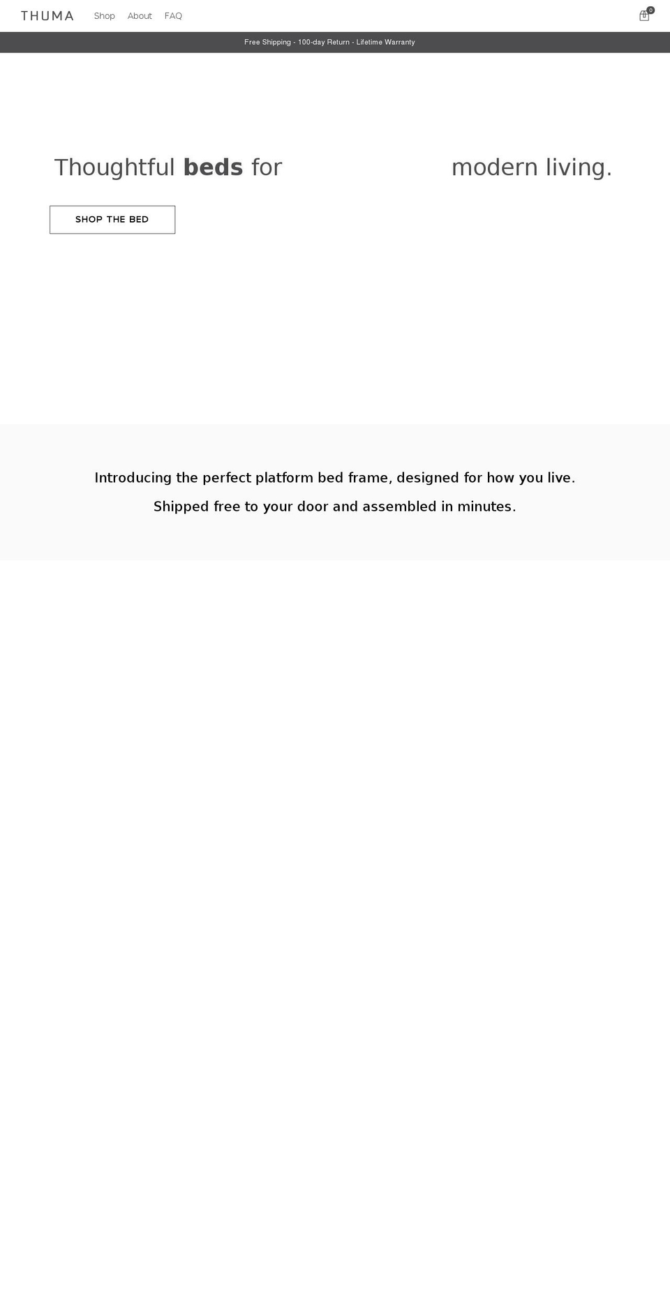 thumabed.com — Shopify storefront screenshot