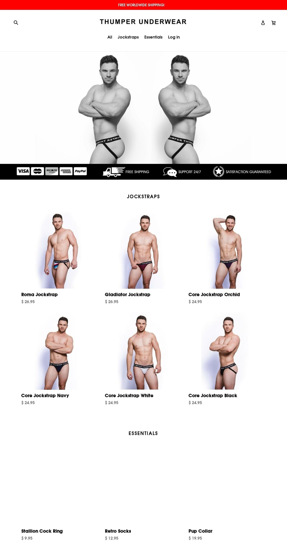 thumperunderwear.com shopify website screenshot