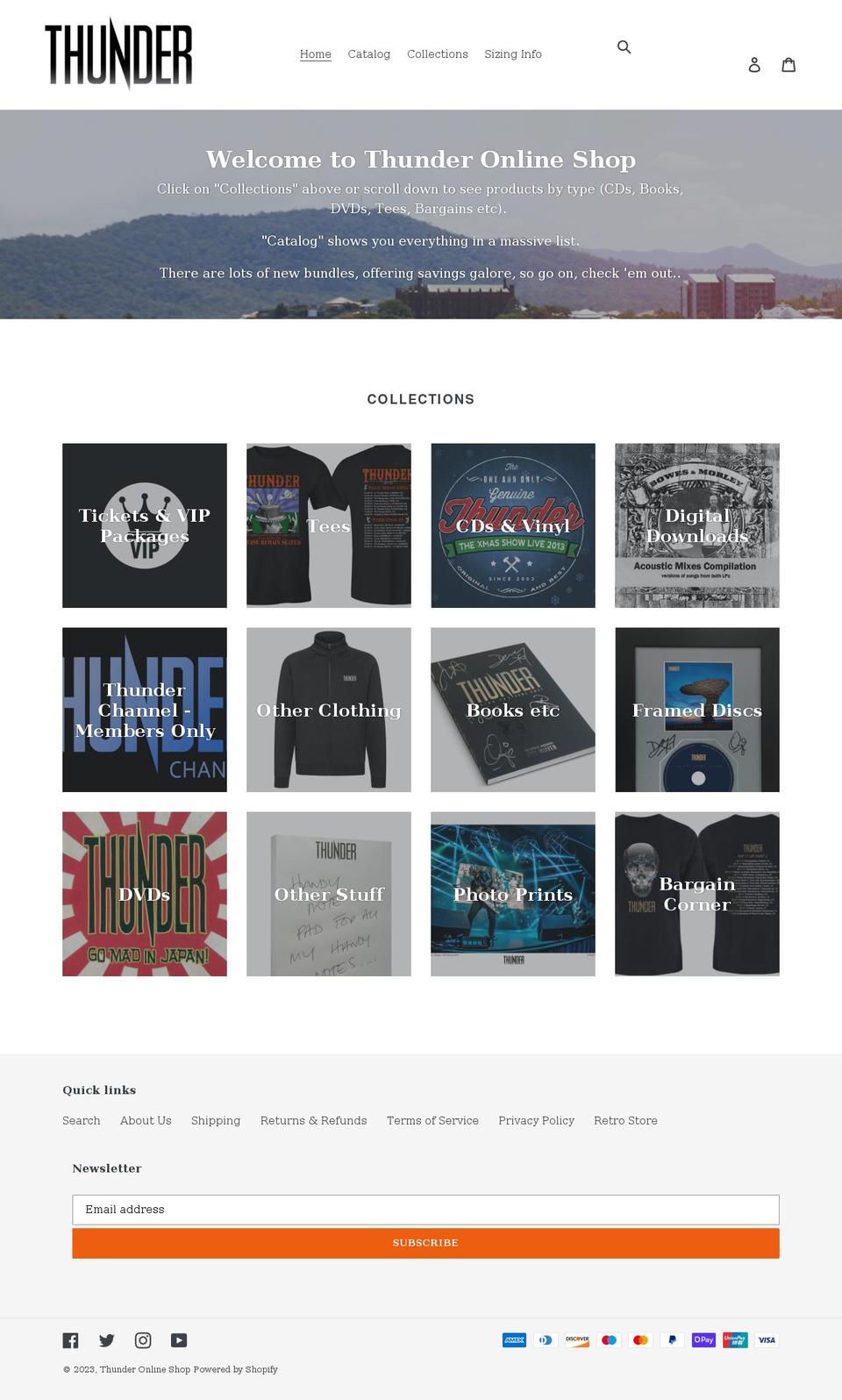 thunder-online-shop.com shopify website screenshot