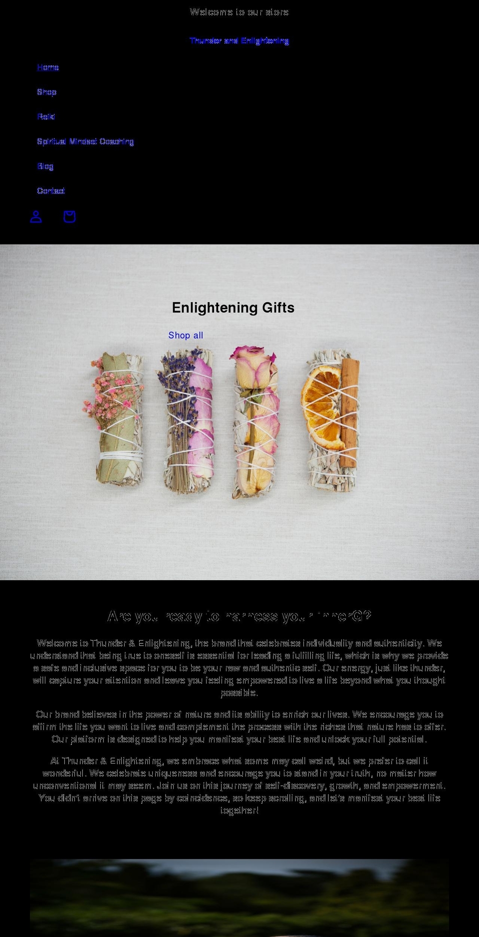 thunderandenlightening.co.uk shopify website screenshot