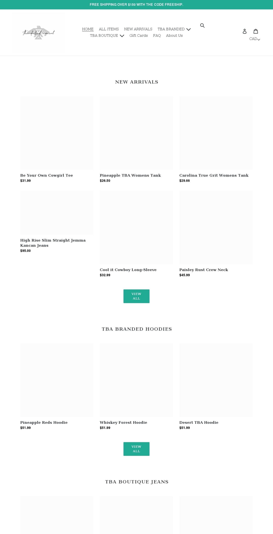 thunderbirda.com shopify website screenshot