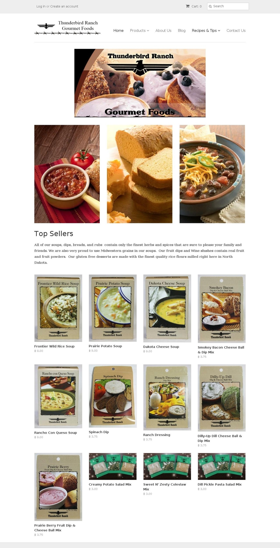 thunderbirdgourmet.com — Shopify storefront screenshot