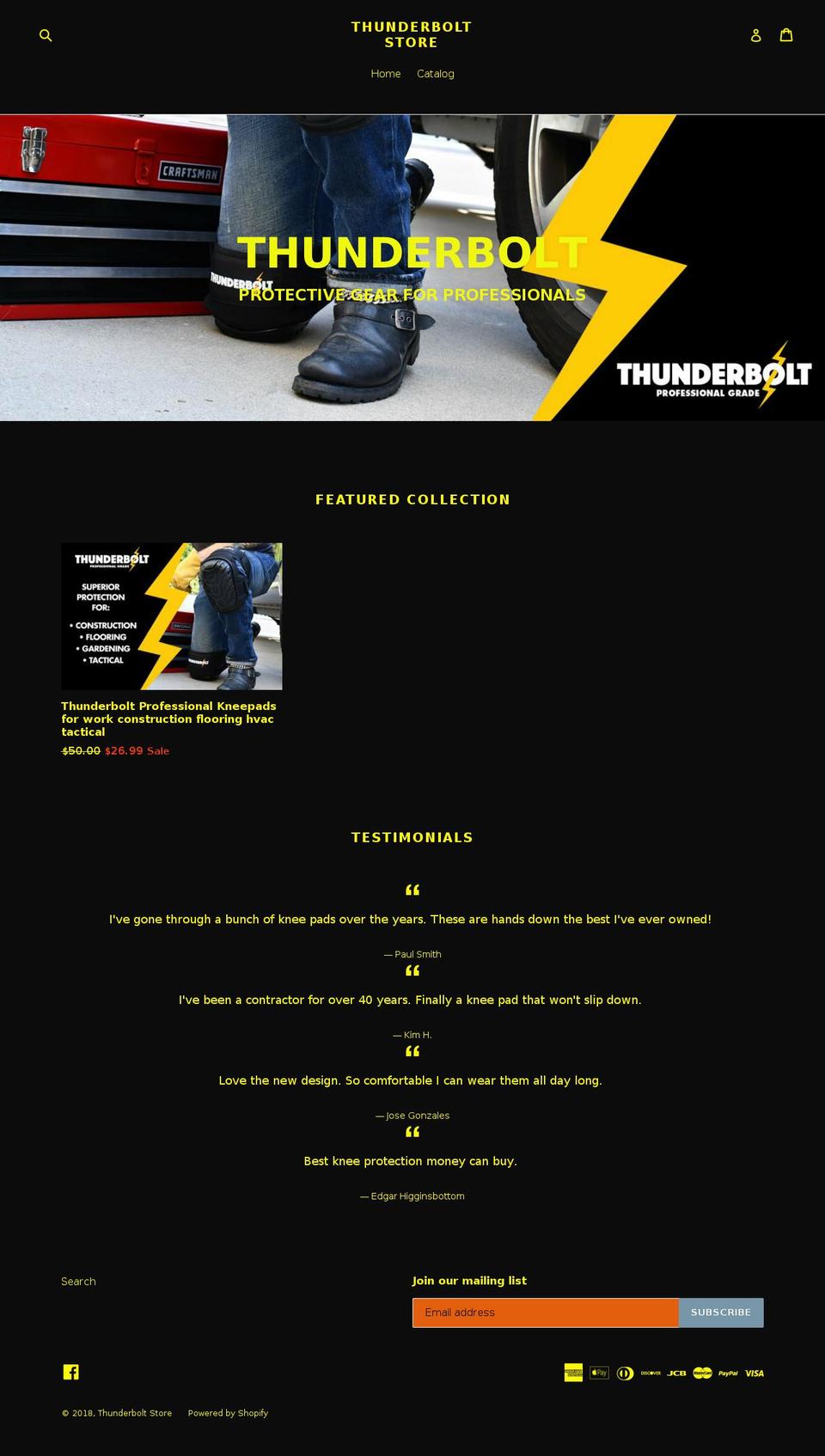thunderboltamerica.com shopify website screenshot